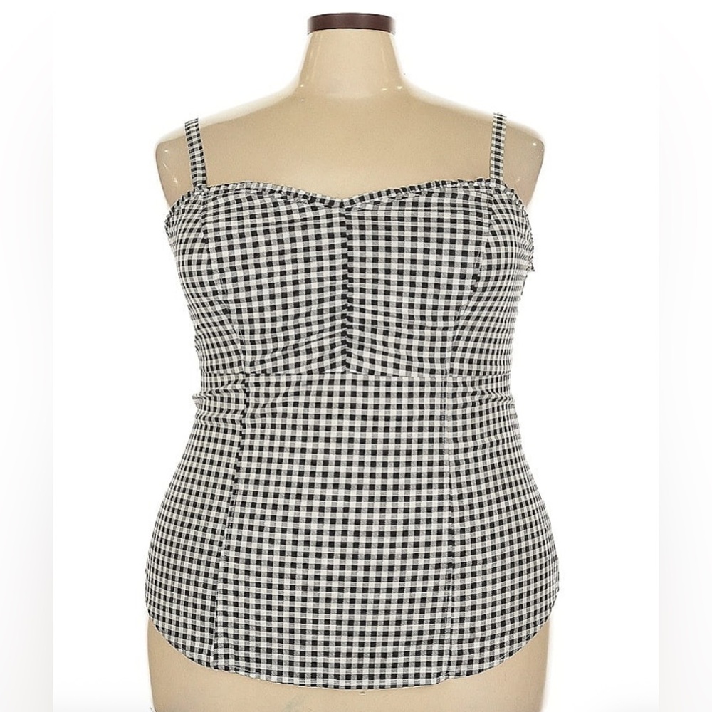 Torrid Black and White Checkered Top